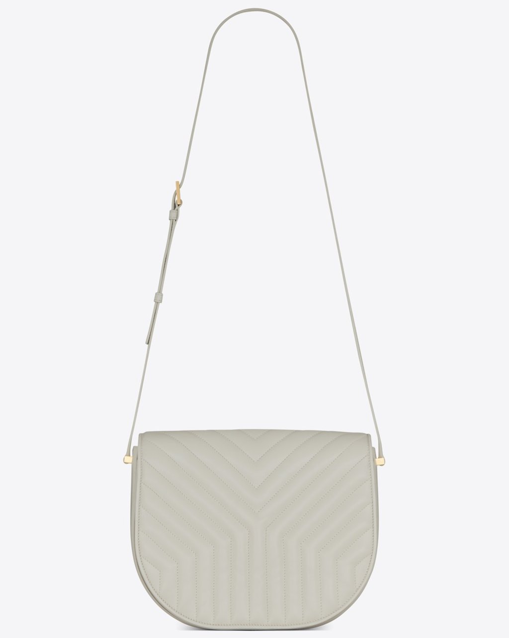 The Saint Laurent ‘blanc vintage’ Joan satchel, with the iconic ‘Y’-quilted front.