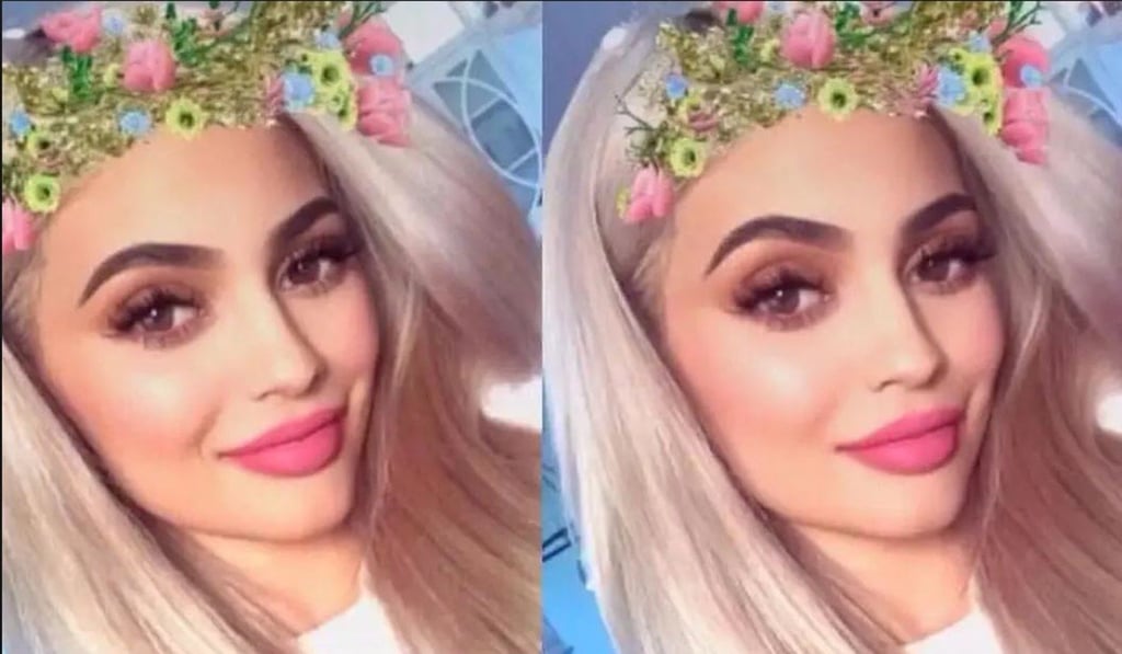 A filtered view of Kylie Jenner on Snapchat. Photo: Snapchat