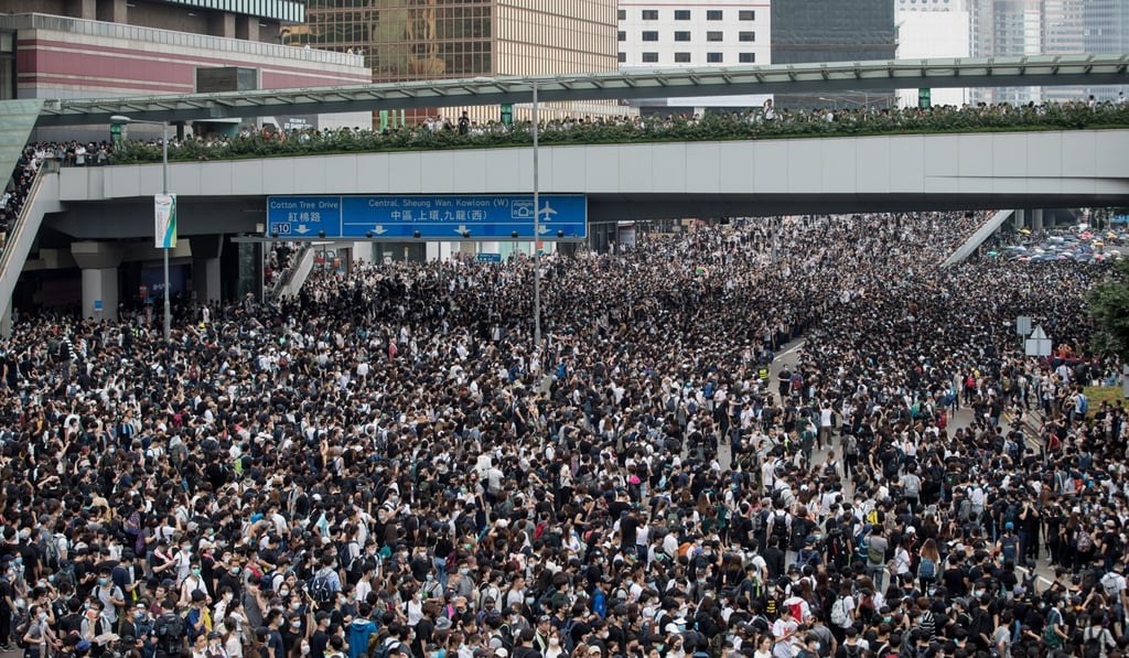 Protesters fill the Admiralty area of Hong Kong. Photo: EPA