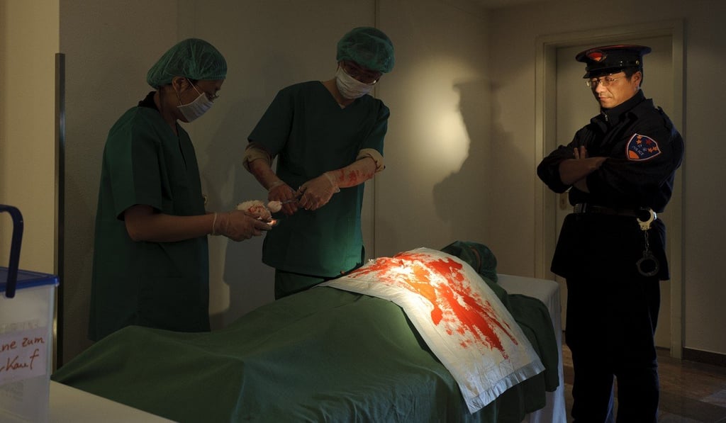 Falun Gong members stage a performance on organ harvesting in Cottbus, Germany, in April 2012. Photo: AFP