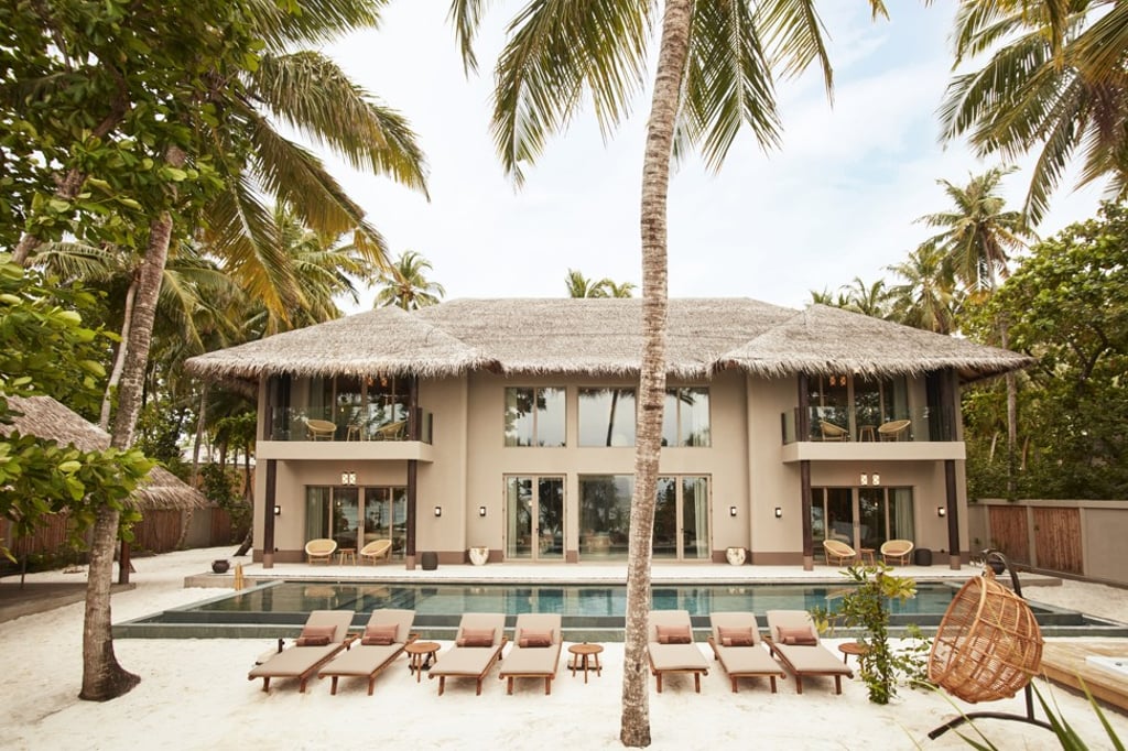 A four-bedroom beach residence at the Joali resort, in the Maldives.