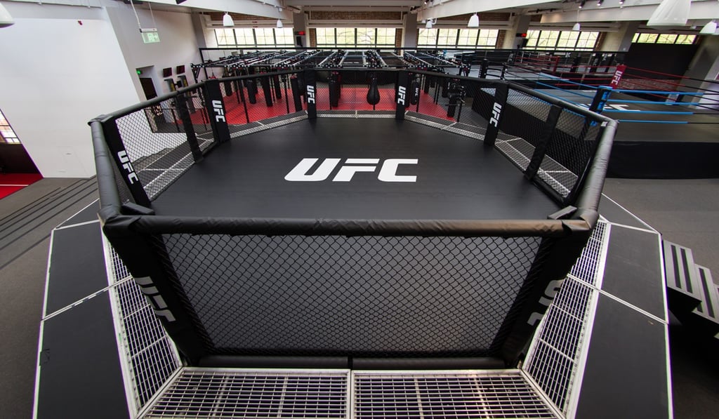 One of multiple Octagons inside the UFC Performance Institute Shanghai.