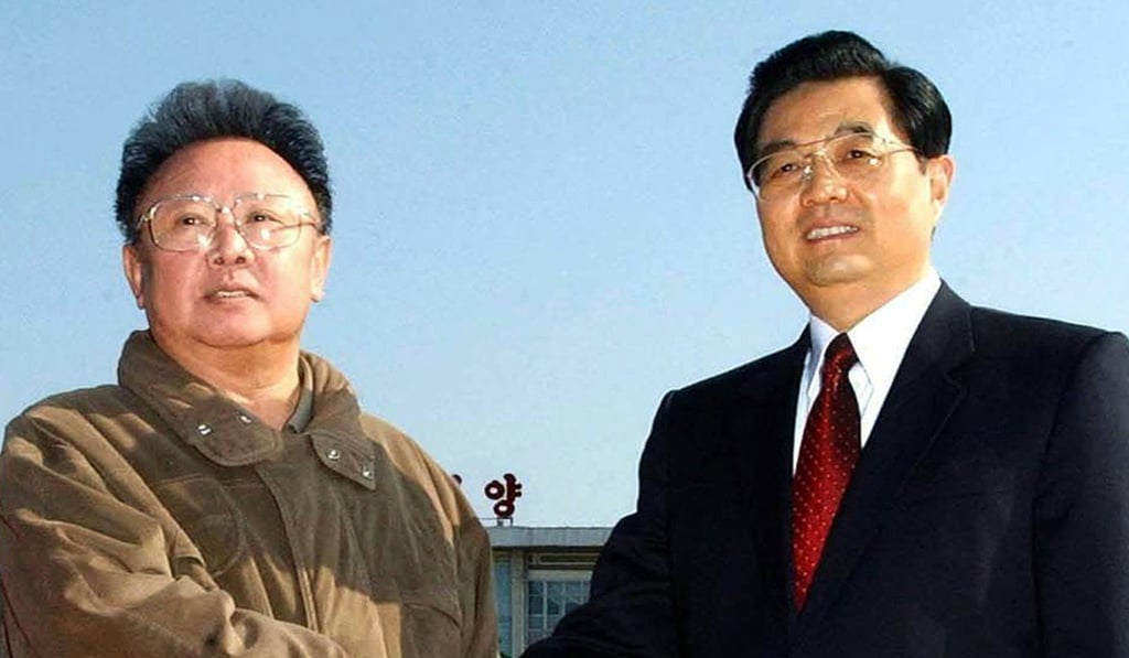 Kim Jong-il, father of the current leader, with Xi’s predecessor, president Hu Jintao (right), in Pyongyang in 2005. Photo: Reuters Kim Jong-il, father of the current leader, with Xi’s predecessor, president Hu Jintao (right), in Pyongyang in 2005. Photo: Reuters