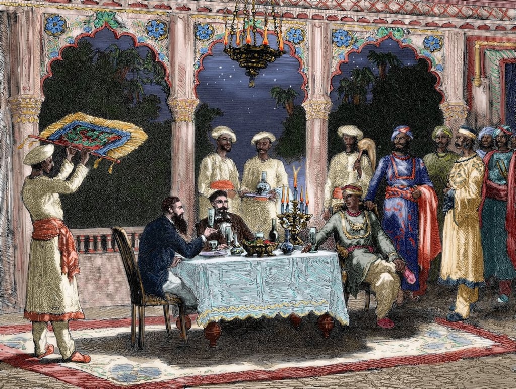 A colonial-era banquet in India. Picture: Alamy