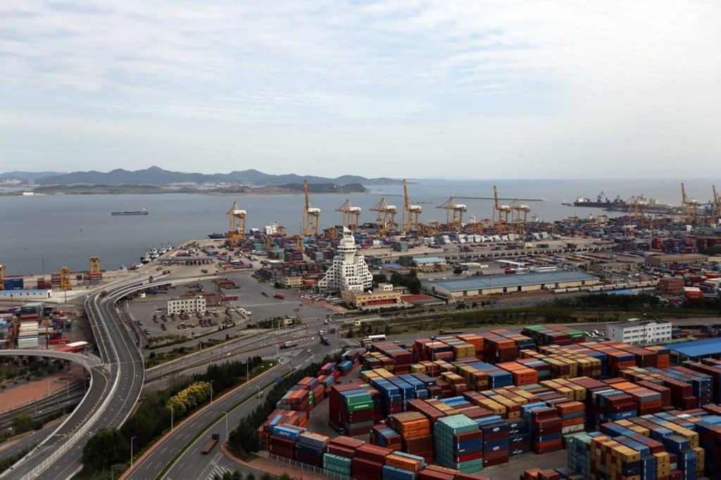 View of a container terminal at the Port of Dalian in Dalian city, northeast China's Liaoning province. Photo: Handout