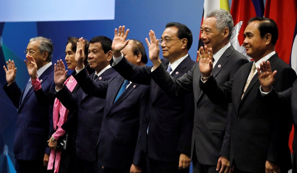 China's Premier Li Keqiang (third from right) joins Asean leaders at last year’s summit. This year, China’s influence will continue to be a big issue up for debate. Photo: Reuters
