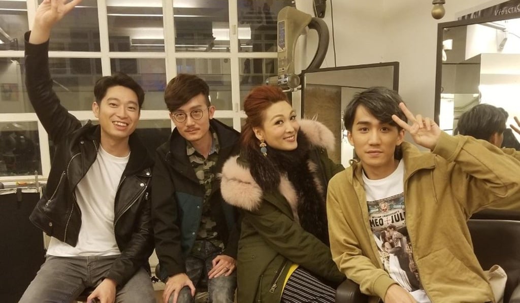 Duncan Lam (second from the left) with actors in a promotional film for his concern group. Photo: Handout Duncan Lam (second from the left) with actors in a promotional film for his concern group. Photo: Handout