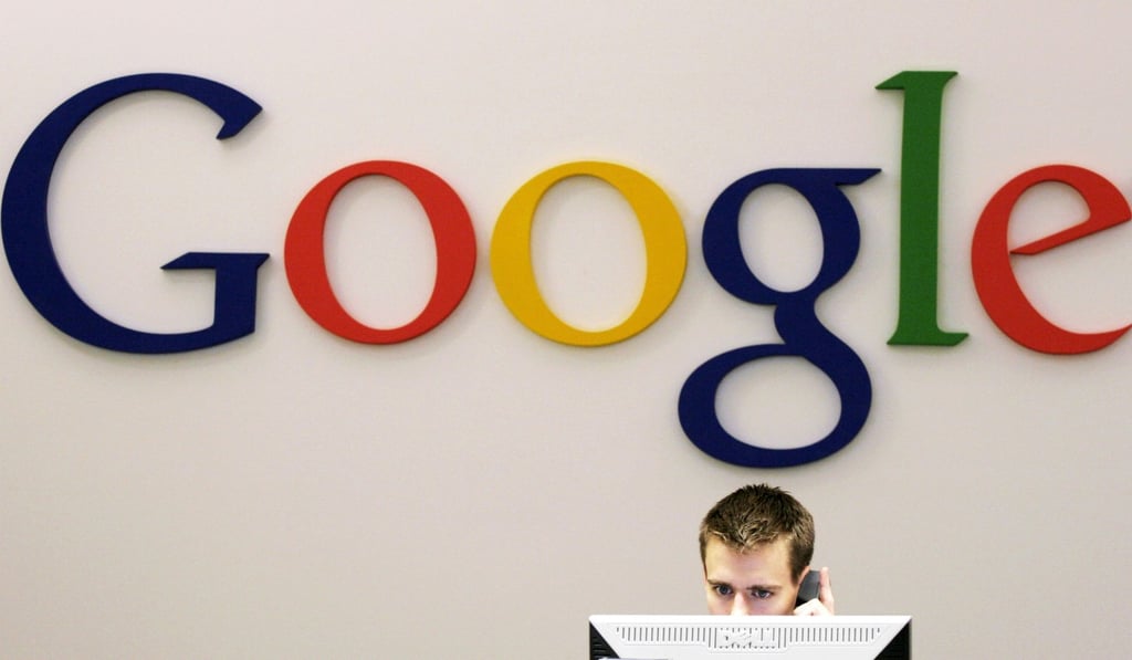 A receptionist at Google’s office in New York. File photo: AP