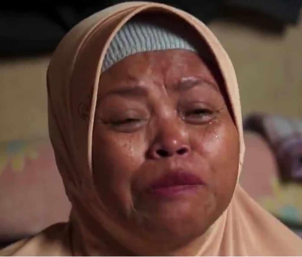 Mirah, the mother of Haringga Sirla, who was beaten to death by Bandung fans in September, 2018. Photo: Twitter