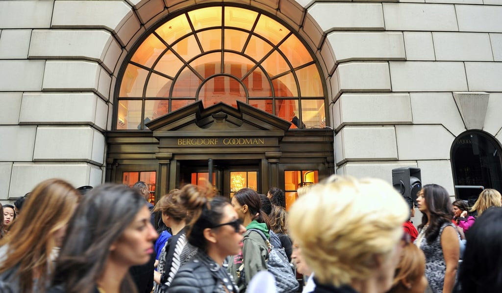 People lining up to enter the Bergdorf Goodman store in New York. Photo: AP