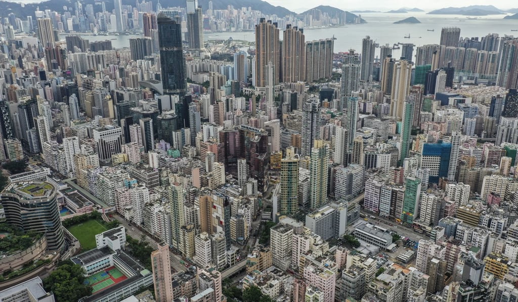 An aerial view of residential and commercial buildings near Prince Edward, in Mong Kok district. Photo: Martin Chan