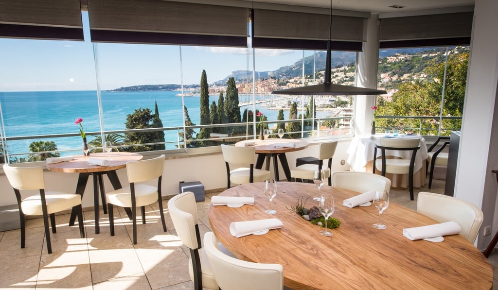 The dining room at Mirazur in Menton, France.