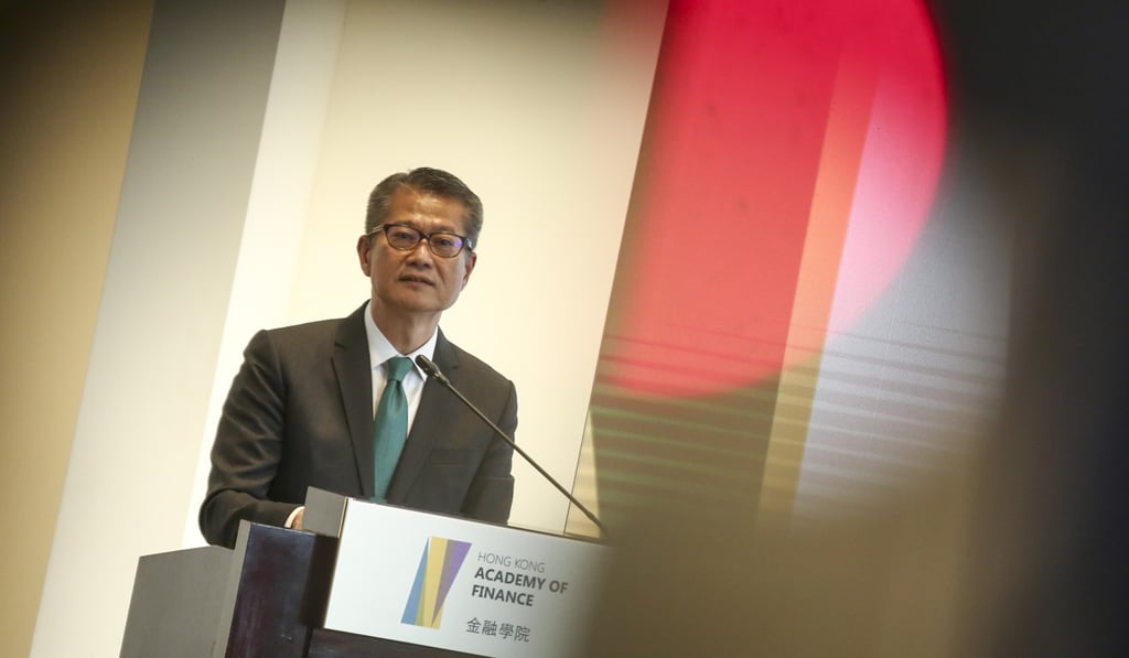 Financial Secretary Paul Chan Mo-po at the inauguration of the Academy of Finance on Wednesday. Photo: Jonathan Wong