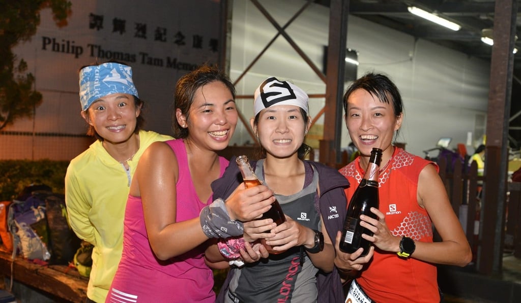 (From left) Karen Tse, Hui Wing-yan, Cheung Chiu-man and Rouisa Tse Wing-yan the female winners of the 2018 Oxfam Trailwalker. Photo: Salomon Hong Kong