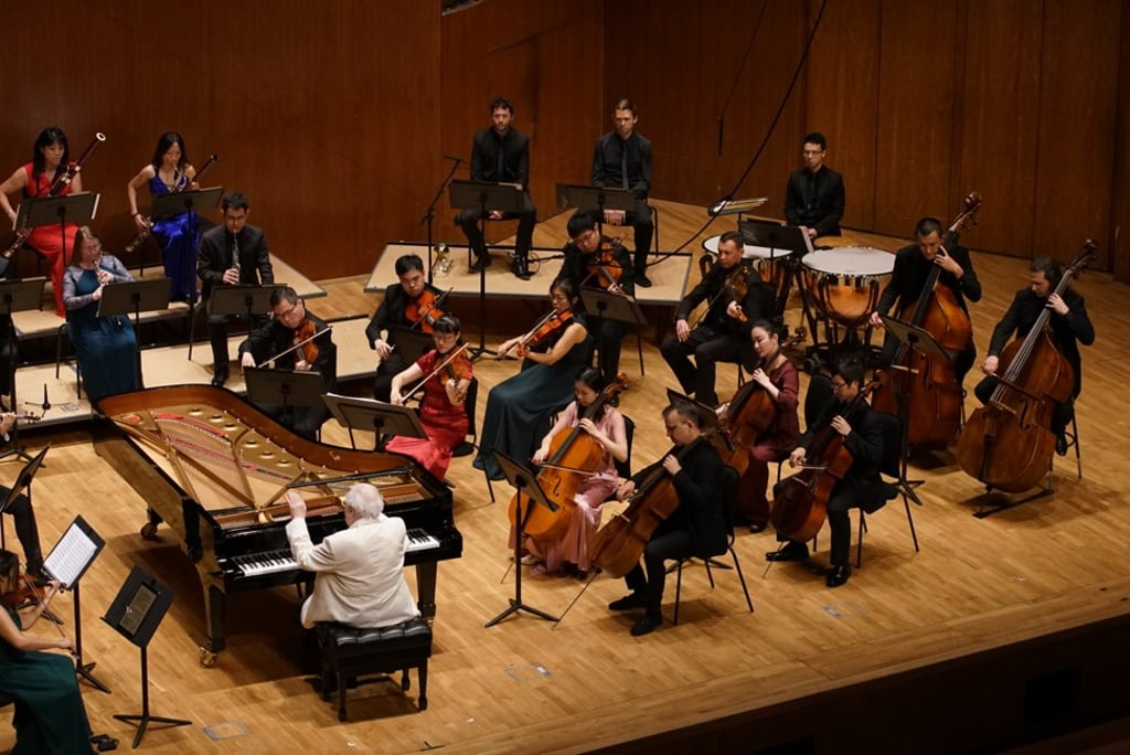 Entremont on the piano. Photo: City Chamber Orchestra of Hong Kong