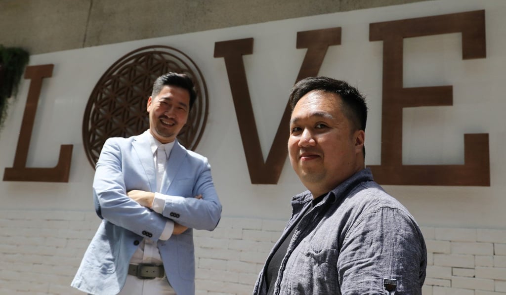 Franky Lam (left) founder of M Zone Cafe and Timothy Lam, president of the Hypnotherapy Counselling Centre of Hong Kong. Photo: Dickson Lee