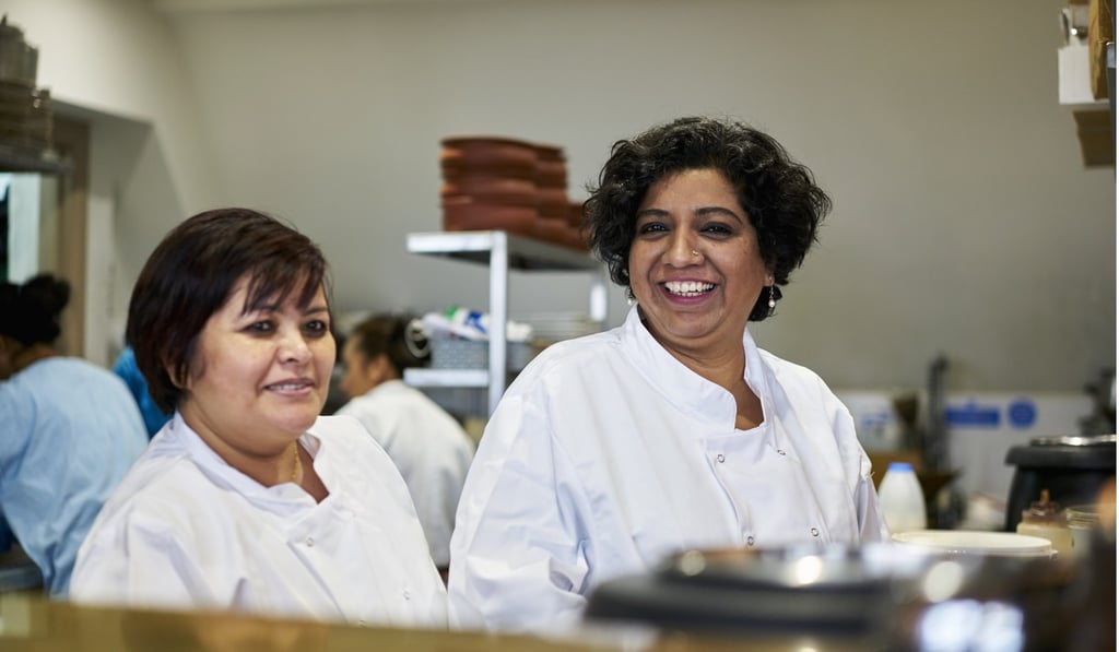Asma Khan (right) at Darjeeling Express.