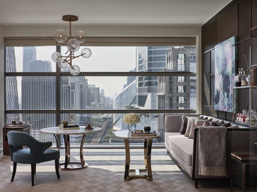 The Rosewood Bangkok’s Manor Suite with living room