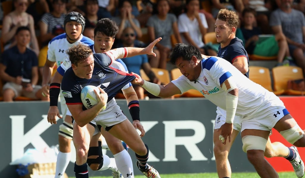 Jack Neville had two tries in Hong Kong’s final game of the Asia Rugby Championship. Photo: Edmond So