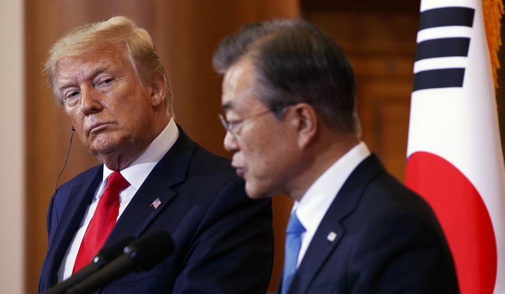 Trump and Moon at the Blue House in Seoul on June 30. Photo: AP Trump and Moon at the Blue House in Seoul on June 30. Photo: AP
