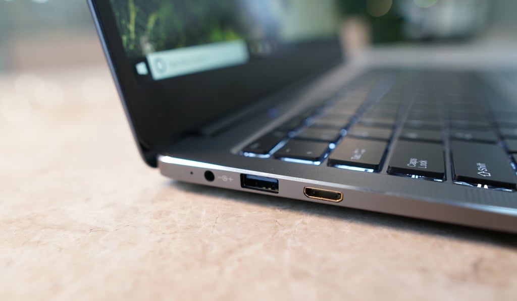 On the left hand side of the Chuwi LapBook Plus are ports for mini-HDMI, USB-A and the proprietary charging port. Photo: Ben Sin