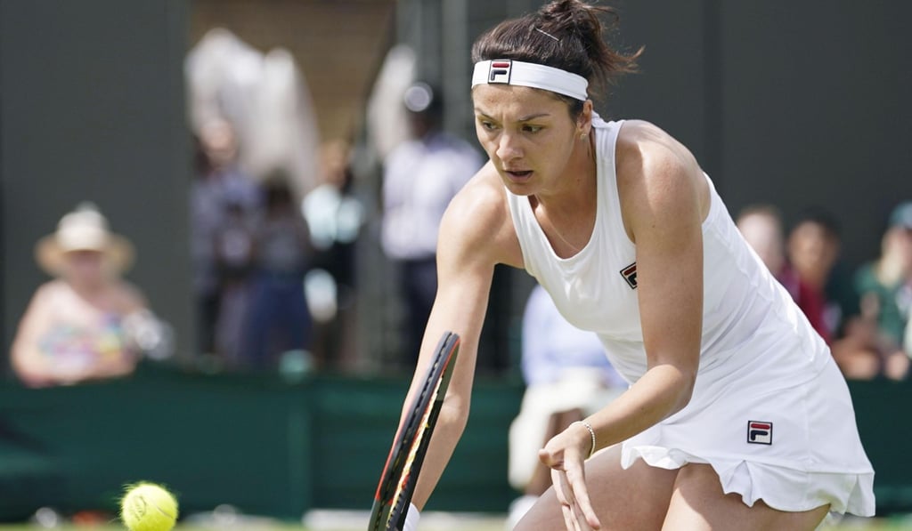 Margarita Gasparyan during this year’s Wimbledon event. The tournament organisers will now only reveal if she is married or not during fouls or penalties. Photo: Kyodo Margarita Gasparyan during this year’s Wimbledon event. The tournament organisers will now only reveal if she is married or not during fouls or penalties. Photo: Kyodo