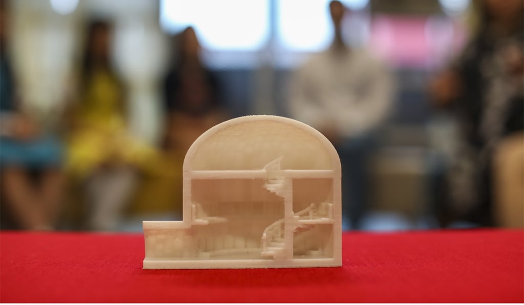 A 3D-printed model of the safe house designed by Venice Hung and her group. Photo: Xiaomei Chen