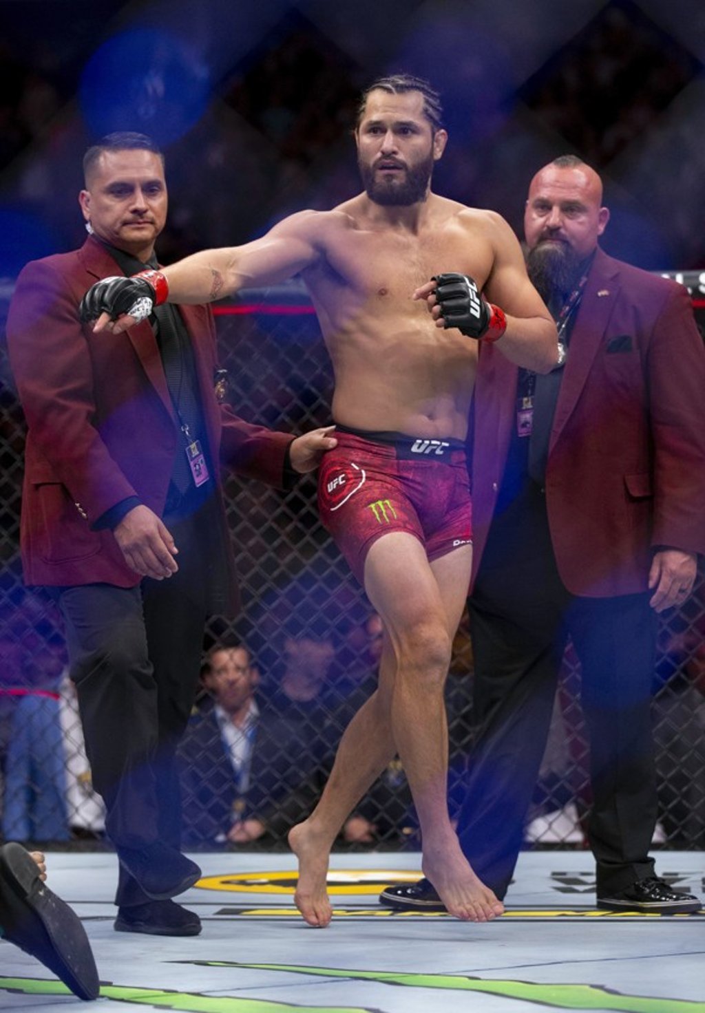 Jorge Masvidal celebrates his knockout victory. Photo: AP
