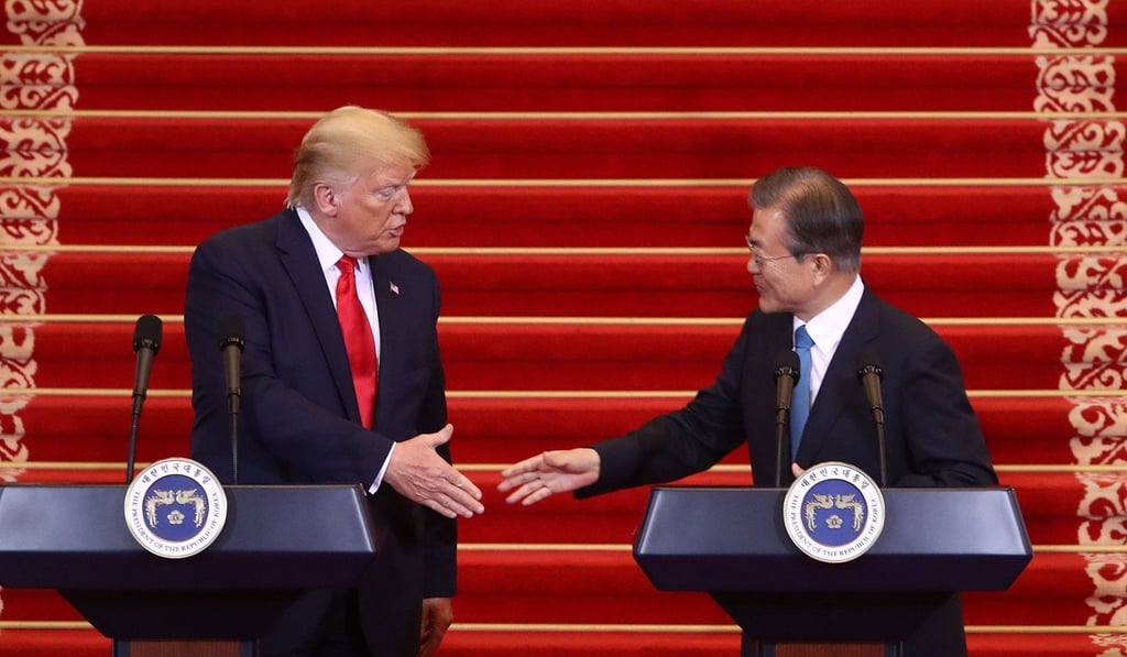 Moon’s remarks at the presidential Blue House – the first of their kind for the South Korean leader – had significance given that the Indo-Pacific strategy is seen in Beijing as an initiative to contain China. Photo: AFP Moon’s remarks at the presidential Blue House – the first of their kind for the South Korean leader – had significance given that the Indo-Pacific strategy is seen in Beijing as an initiative to contain China. Photo: AFP