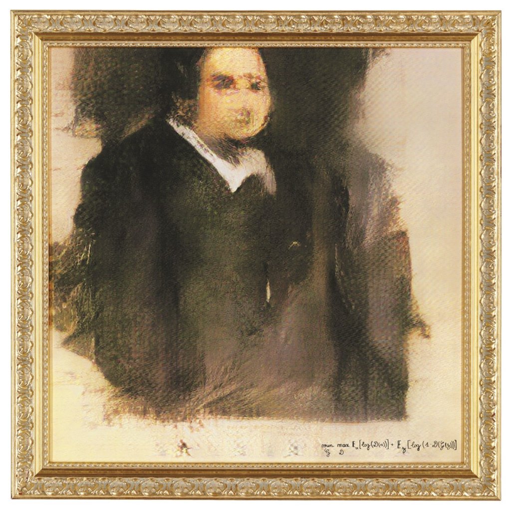 “Edmond de Belamy” a work of art created by artificial intelligence, which was sold at auction for US$432,500. Photo: Christie’s/AP