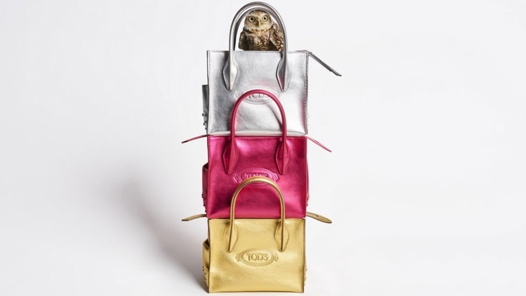 Three of fashion designer Alber Elbaz’s handbags from his Alber Elbaz x Tod’s Happy Moments collection.