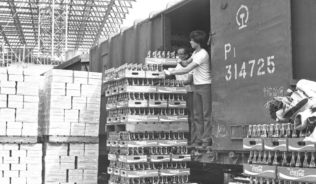 The first shipment of Coca-Cola to mainland China since 1949 is loaded onto a Guangdong-bound train at Hung Hom station in January 1979. Photo: Sunny Lee