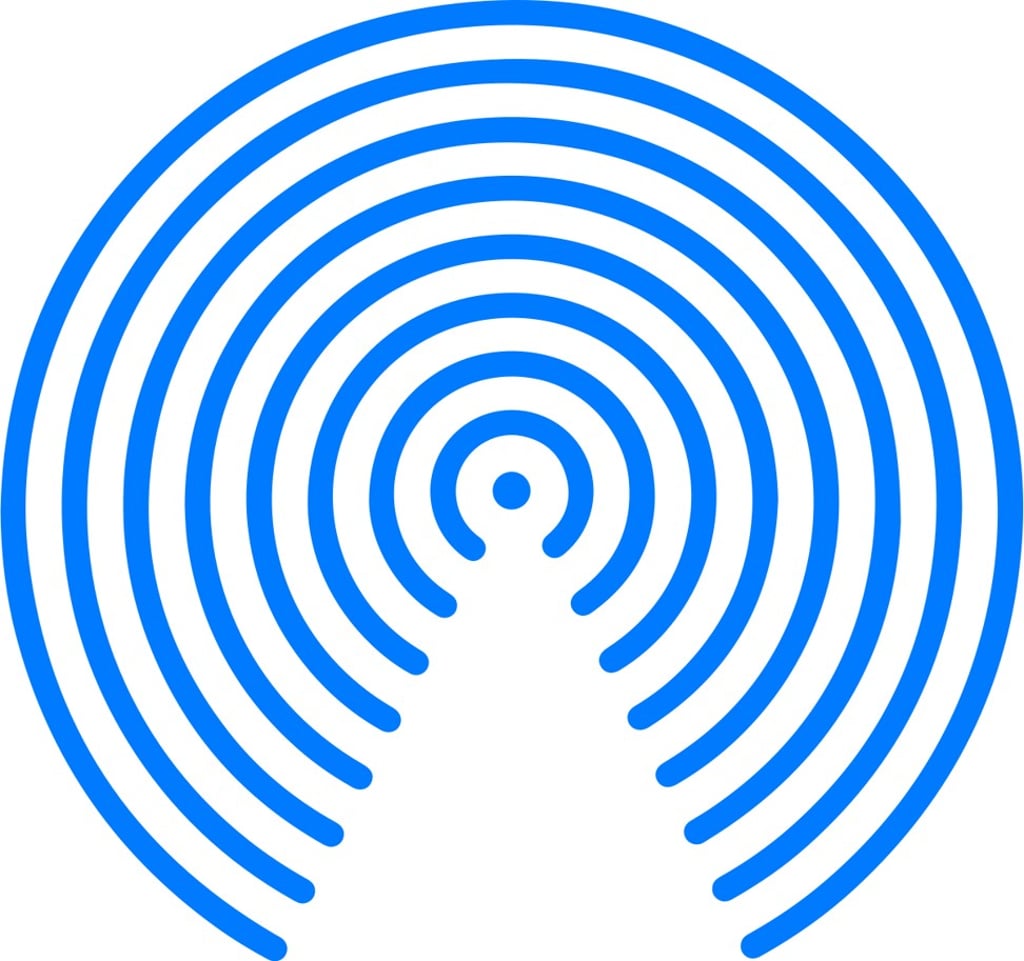 The AirDrop logo. The AirDrop logo.