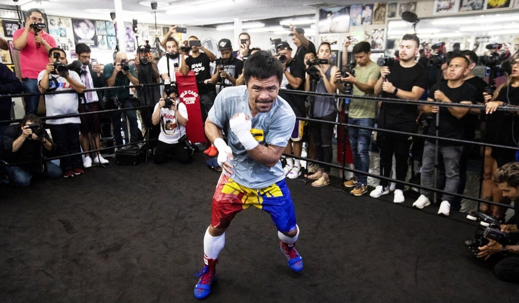 Manny Pacquiao trains at the Wild Card Boxing gym. Photo: EPA Manny Pacquiao trains at the Wild Card Boxing gym. Photo: EPA
