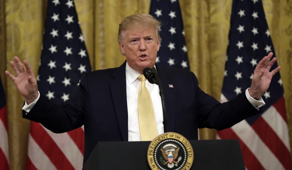 US President Donald Trump speaks during a social media summit at the White House on Thursday. Photo: AP