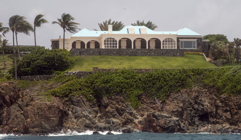 A photo taken on Tuesday shows a structure on Little Saint James Island, in the US Virgin Islands, believed to be one of Jeffery Epstein’s residences. Photo: AP'