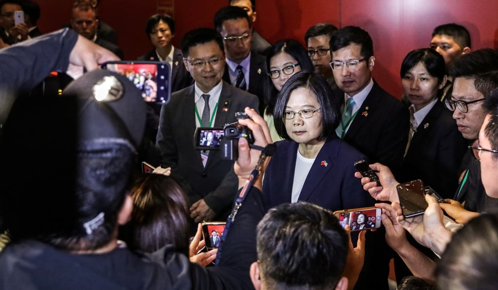 Before Thursday, Taiwan’s leaders had been prohibited from making public appearances during transit stops in the US. Photo: Reuters Before Thursday, Taiwan’s leaders had been prohibited from making public appearances during transit stops in the US. Photo: Reuters