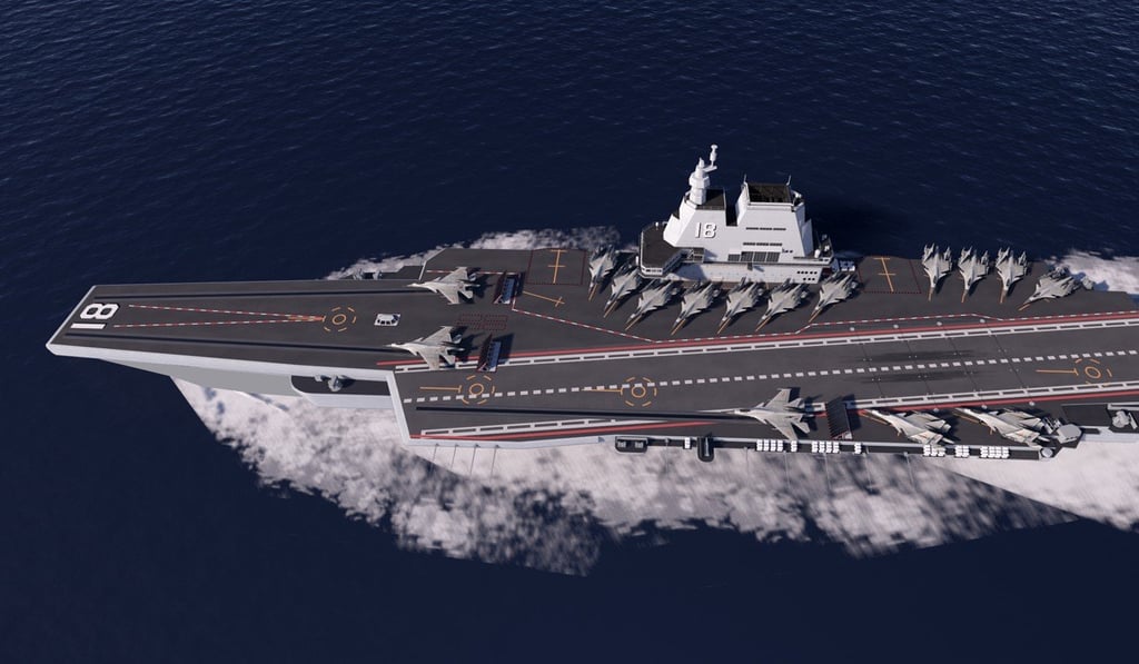 An artist’s impression of China’s third aircraft carrier, which is currently in development. Photo: Handout An artist’s impression of China’s third aircraft carrier, which is currently in development. Photo: Handout