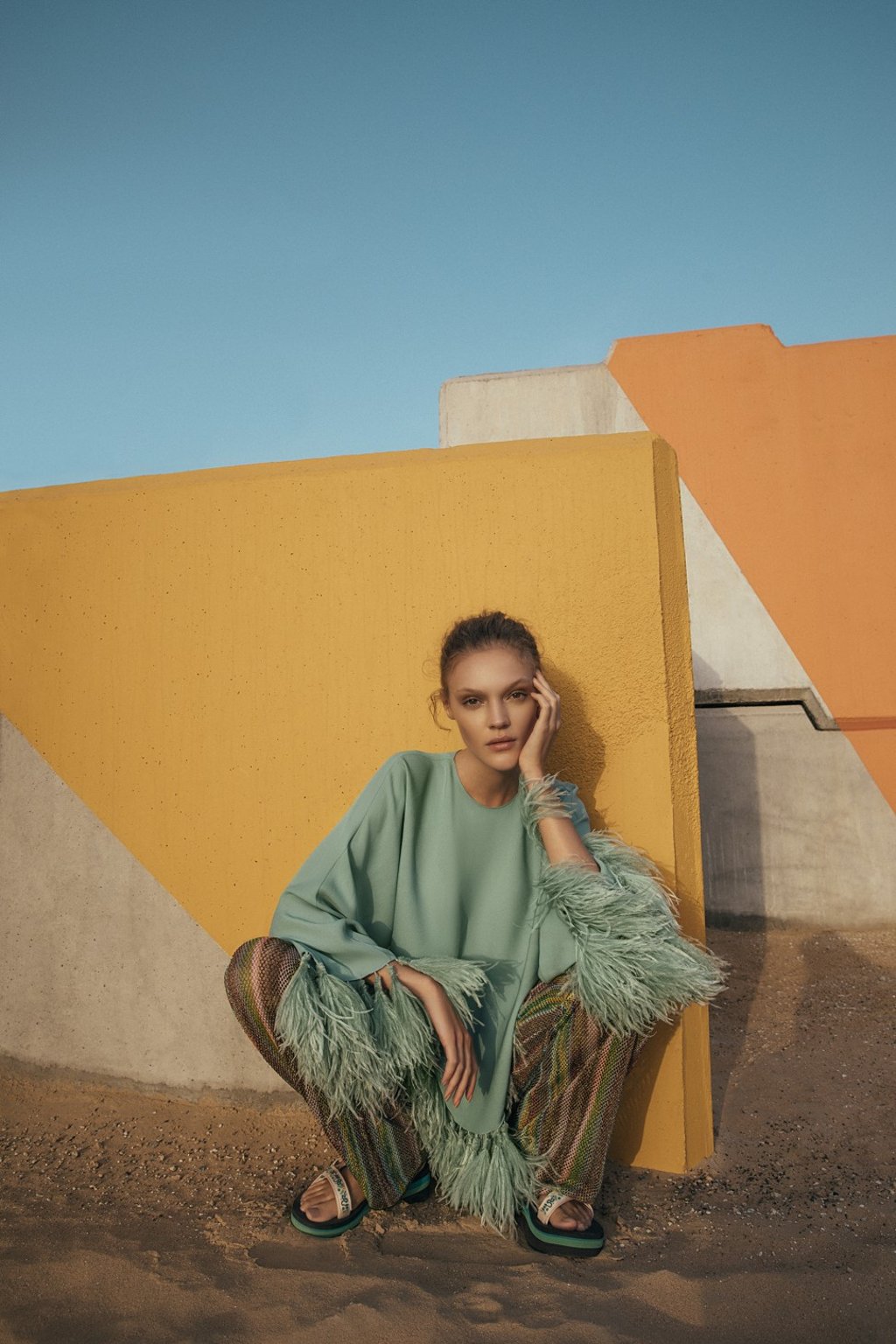 Valentino top, HK$44,500 (US$5,700); Chanel trousers, HK$24,500; Anna Sui shoes, price on request