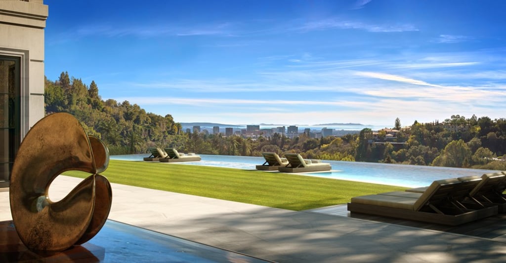 The pool area at Park Bel Air, which sits on a 4.3-hectare plot of land in Los Angeles, California, with fine ocean views. Photo: Knight Frank