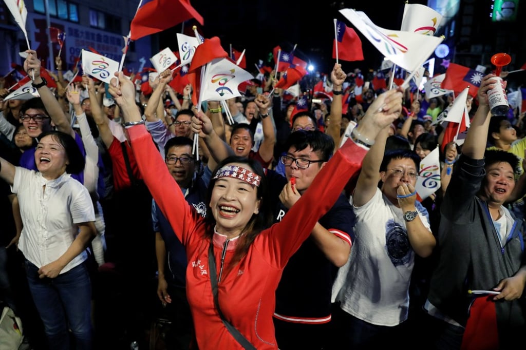 Supporters of Han Kuo-yu celebrate as Han is elected mayor of Kaohsiung, in November last year. Picture: Reuters Supporters of Han Kuo-yu celebrate as Han is elected mayor of Kaohsiung, in November last year. Picture: Reuters