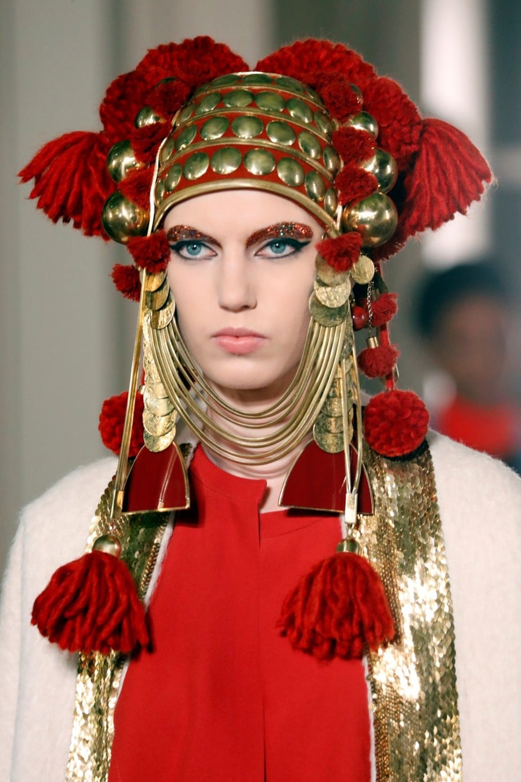 A model presents a Pierpaolo Piccioli creation as part of his haute couture collection for Valentino at Paris Fashion Week. Photo: Reuters
