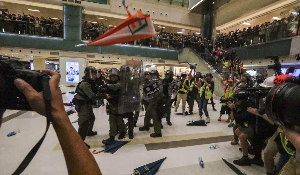 The New Town Plaza clashes were some of the most distressing the city has seen since the extradition bill unrest escalated a month ago. Photo: Felix Wong