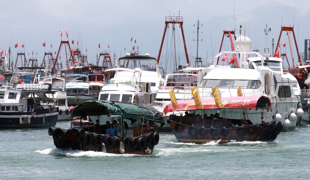 Sampans in Aberdeen, which used to house a ‘floating village’ made up of rows of the vessel. Photo: May Tse Sampans in Aberdeen, which used to house a ‘floating village’ made up of rows of the vessel. Photo: May Tse