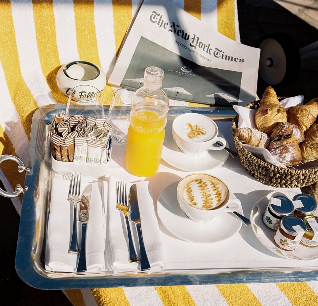Il Pellicano’s breakfast is best enjoyed on the terrace. Photo: Il Pellicano