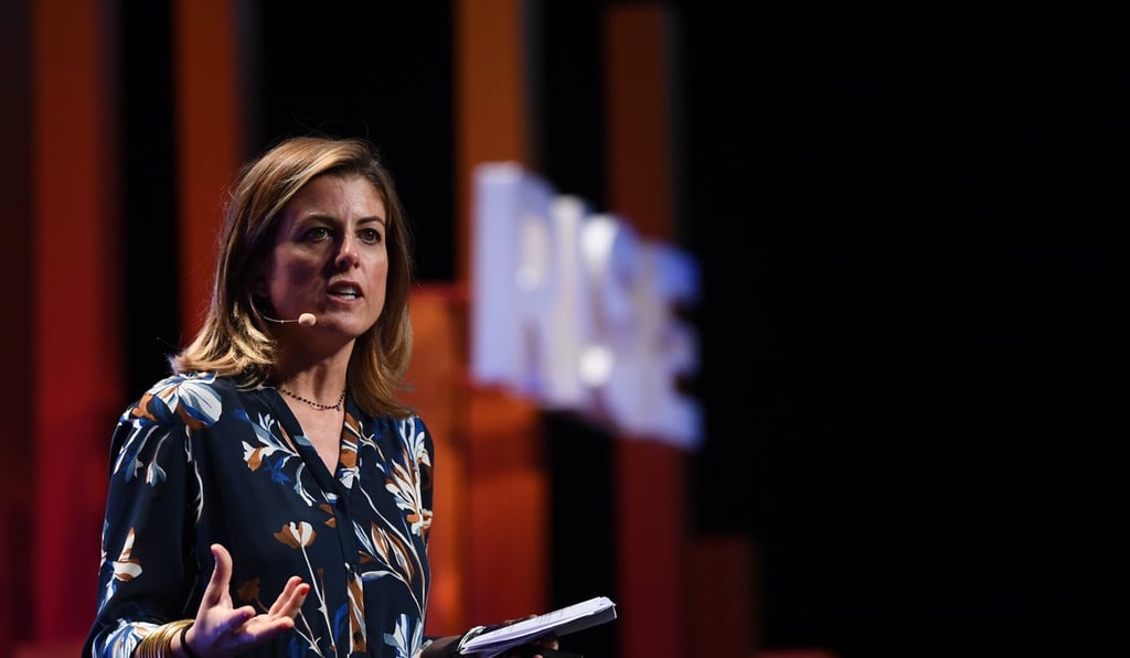 Marta Plana on centre stage during day two of RISE 2019 at the Hong Kong Convention and Exhibition Centre. Photo: Stephen McCarthy/RISE via Sportsfile