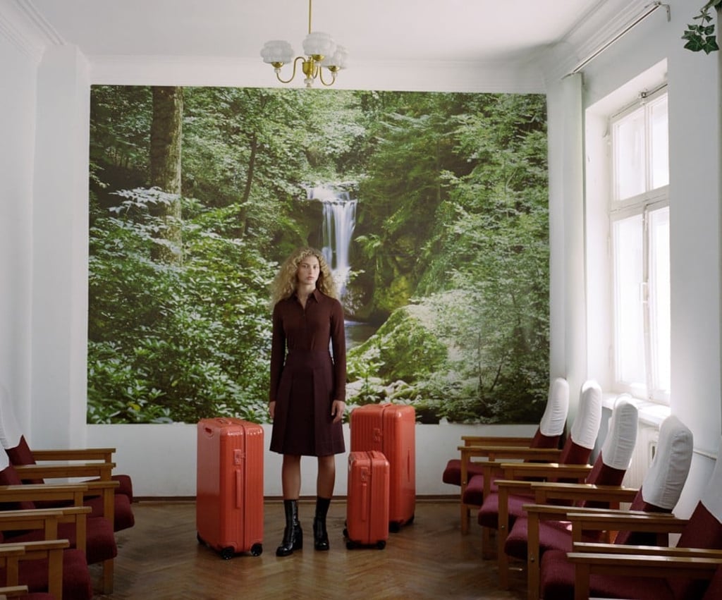 The coral colour of the Rimowa Essential suitcases was inspired by Western Australia’s salt-rich Pink Lake. Photo: Rimowa