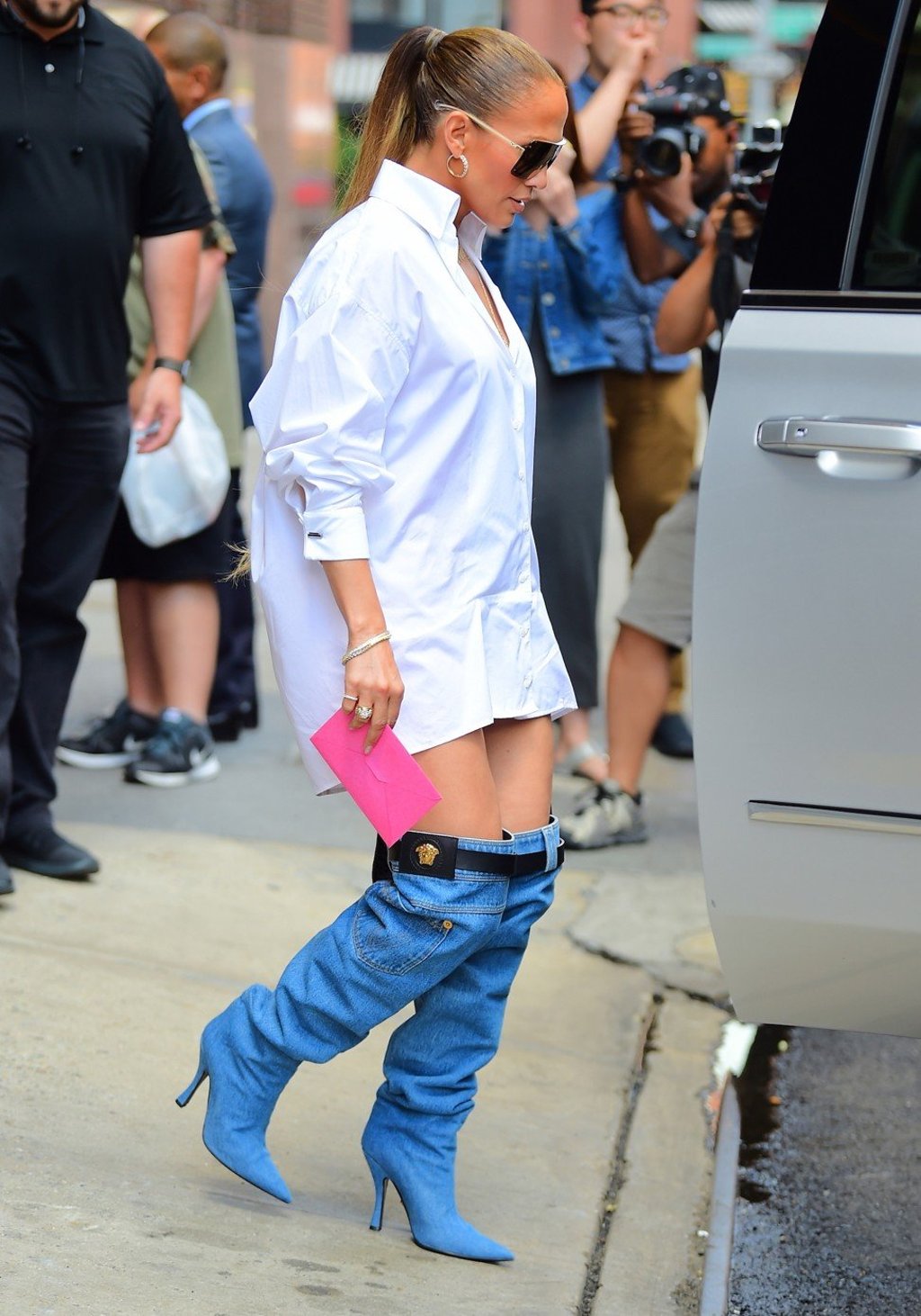 Jennifer lopez denim leggings online