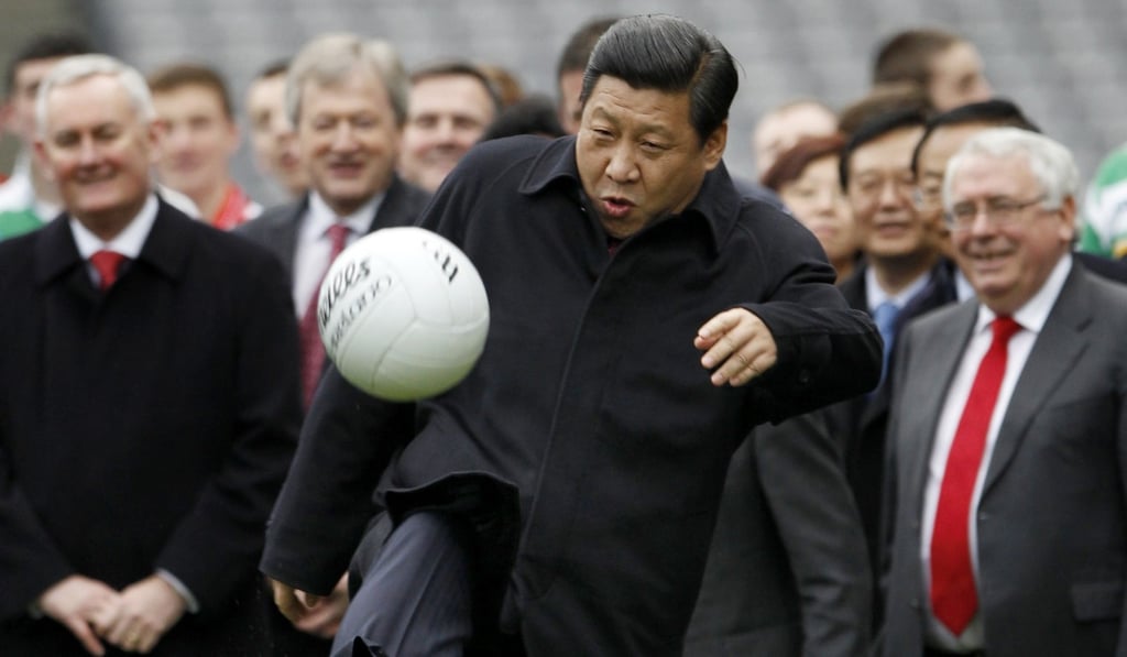 Eager for soccer World Cup victory by 2050, China’s President Xi Jinping is championing generations of young players. Photo: Reuters