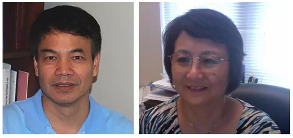 Li Xiaojiang (left) and Li Shihua, who were dismissed from their positions at Emory University, in Atlanta, Georgia, in May.